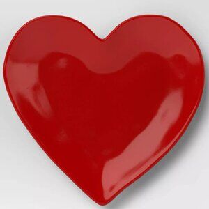 7.25 Valentine Stoneware Figural Heart Appetizer Plate Red Target Threshold 2025